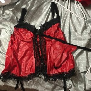 Red leather lingerie ⚠️🛑NEVER WORN! 🛑⚠️